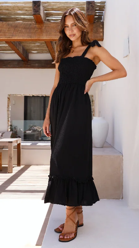 AAYLA MIDI DRESS -BLACK