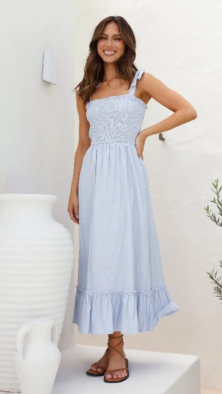 AAYLA MIDI DRESS -LIGHT BLUE