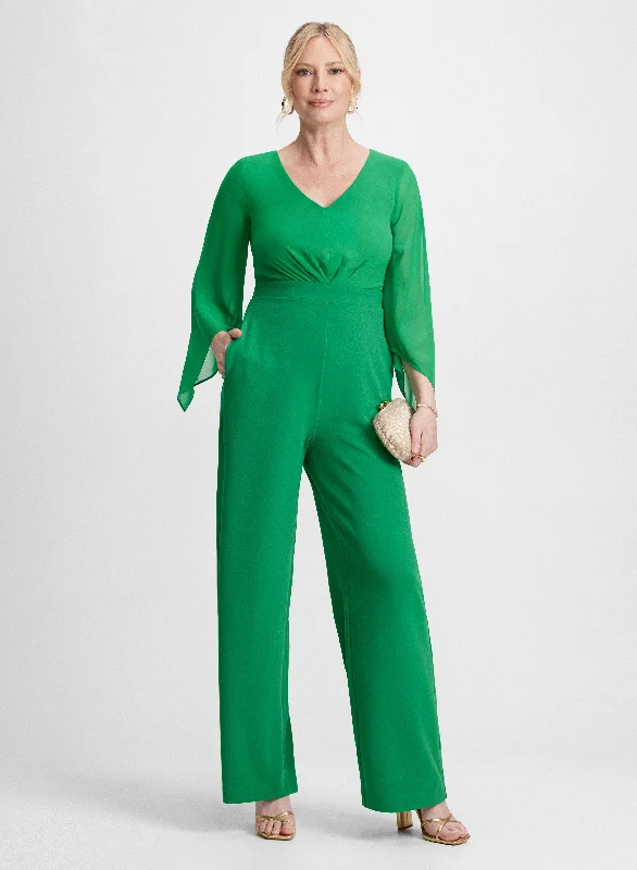 Long Sleeve Crepe Jumpsuit