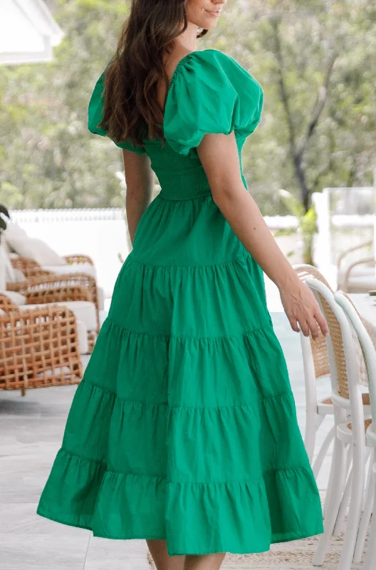 Morgan Tiered Dress - Green