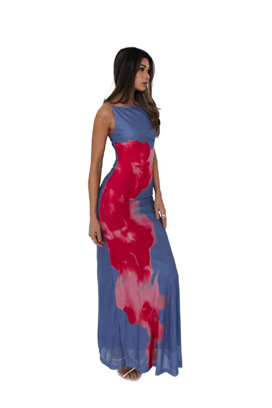 Ursula Floral Maxi Dress - Blue