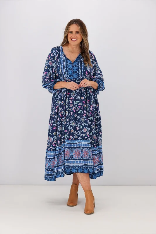 Boho Australia Gibbons Dress Navy Floral