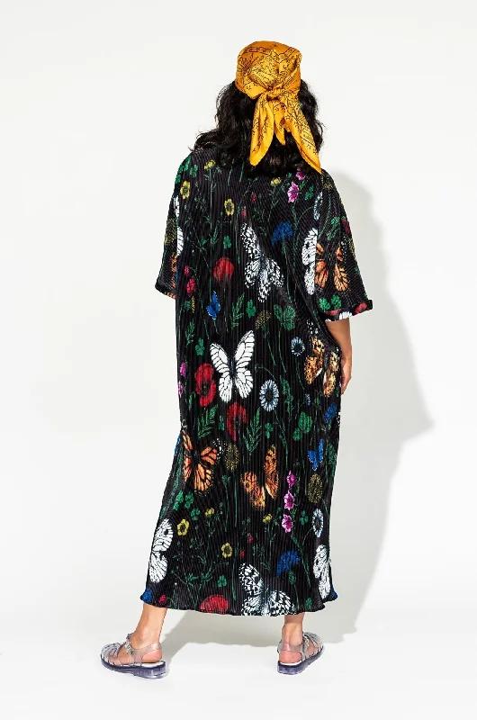 So Far So Good Oversized Plissé Dress in Folklore Florals