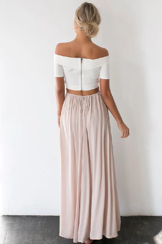 Against The Tides Maxi Skirt Beige