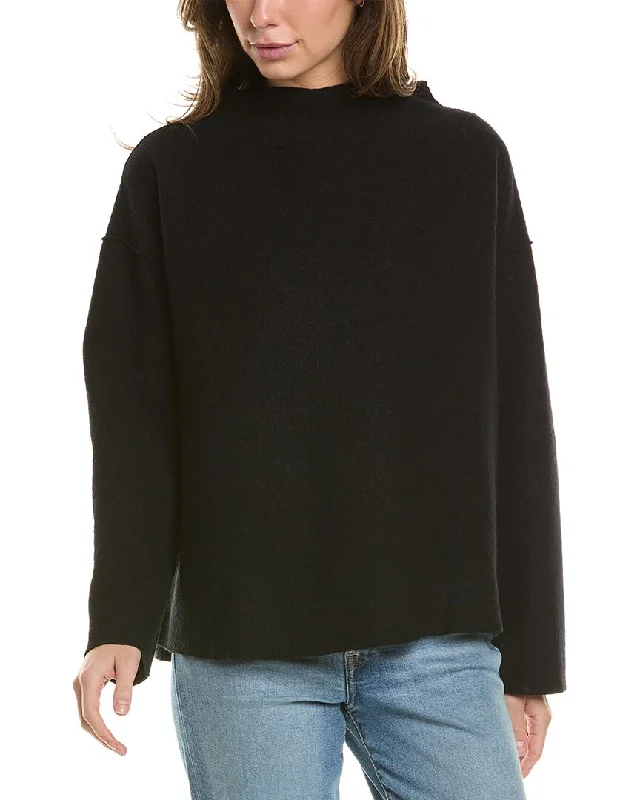 EILEEN FISHER Funnel Neck Boxy Wool Top