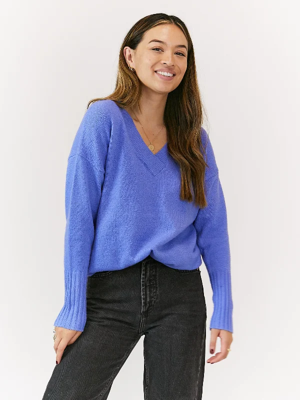 Reese Sky Blue V Neck Jumper