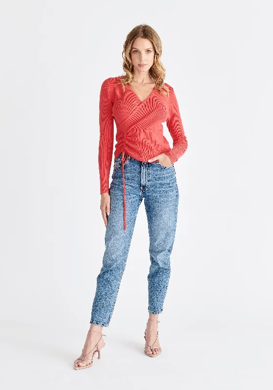 Ribbed Drawstring Top