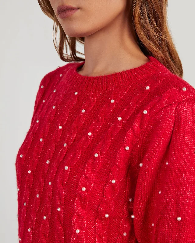 Sally Pearl Puff Sleeve Sweater