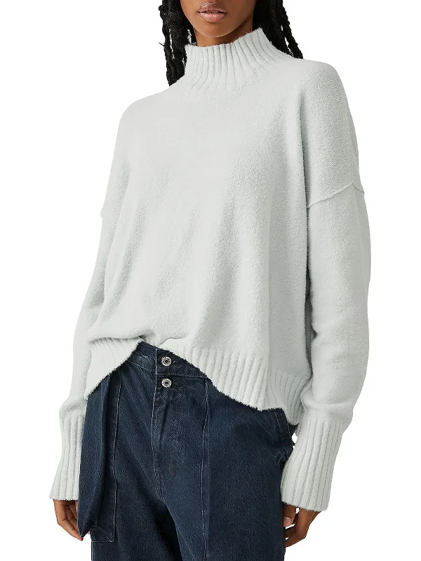 Vancouver Womens Ribbed Trim Pullover Turtleneck Sweater