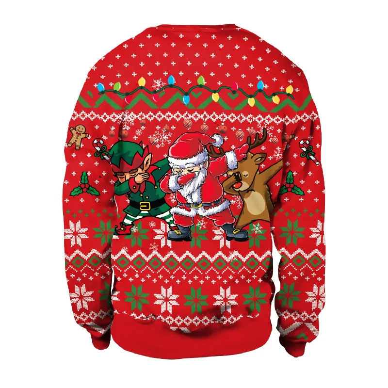 Women's Christmas Spring Digital Printing Round Neck Sweaters