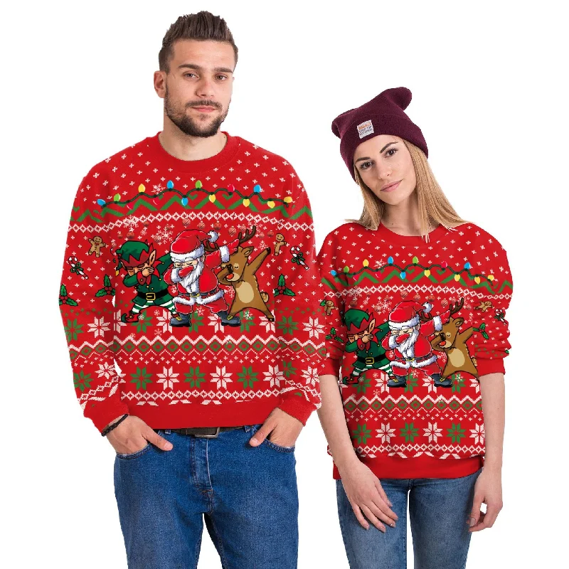 Women's Christmas Spring Digital Printing Round Neck Sweaters