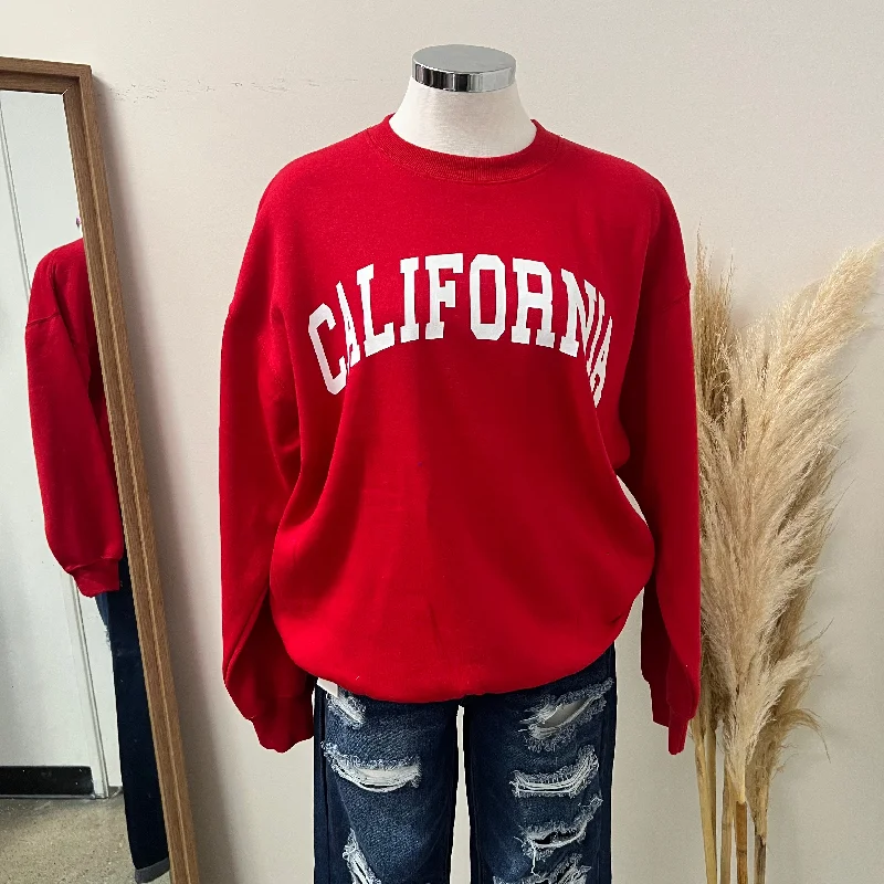 California Crewneck Top-Red