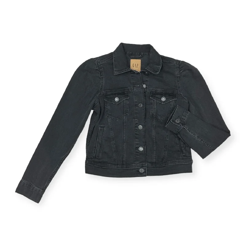 Jacket Denim By Gap In Black Denim, Size: Xs