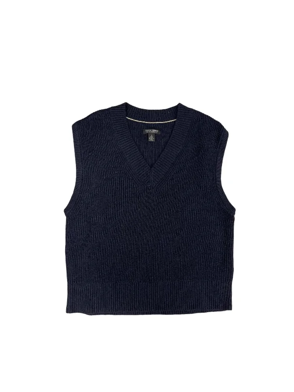 Vest Sweater By Banana Republic In Navy, Size: S