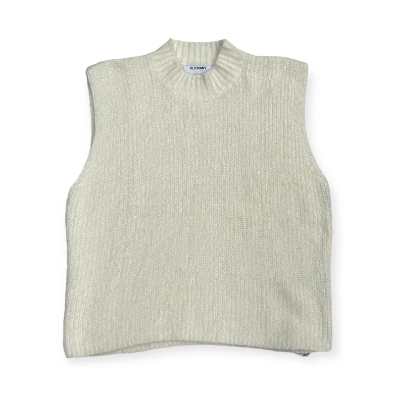 Vest Sweater By Old Navy In White, Size: L