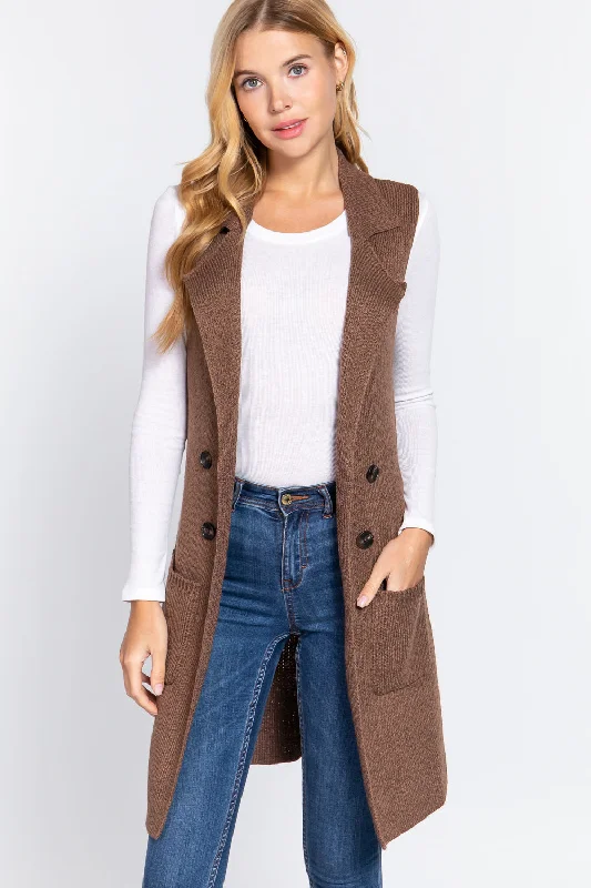 Sleeveless Long Sweater Vest