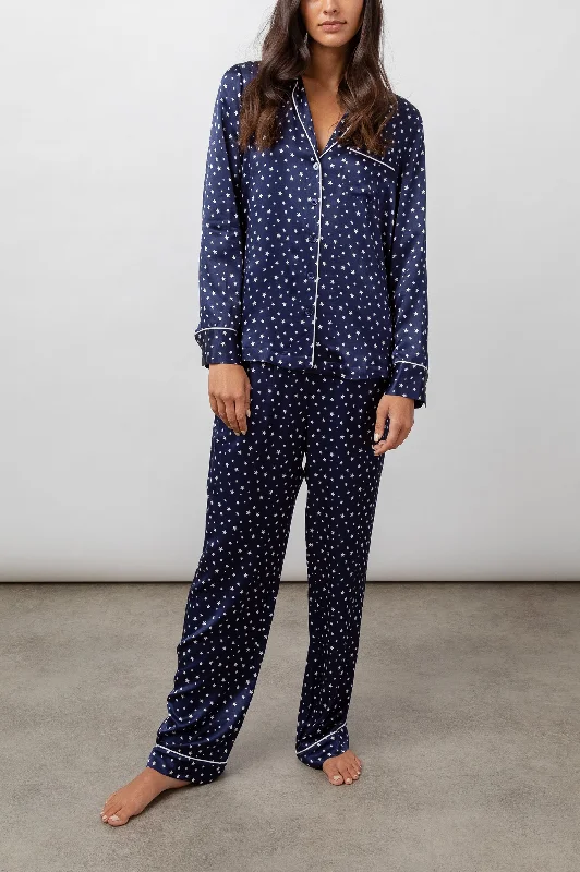 ALBA PAJAMA SET - SATIN MIDNIGHT STARS