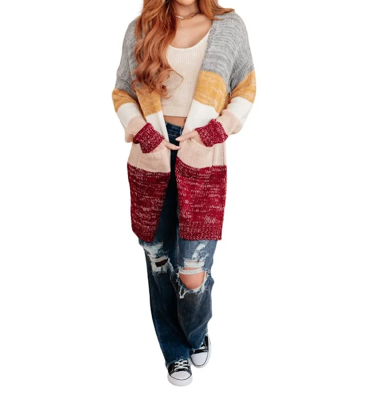 Bring The Warmth Cardigan In Multi Color