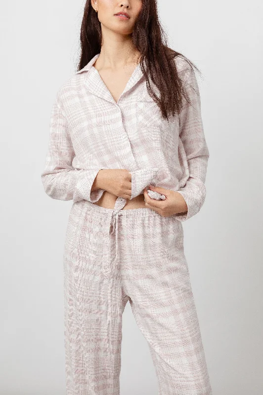 CLARA PAJAMA SET - ROSE CREAM CHECK