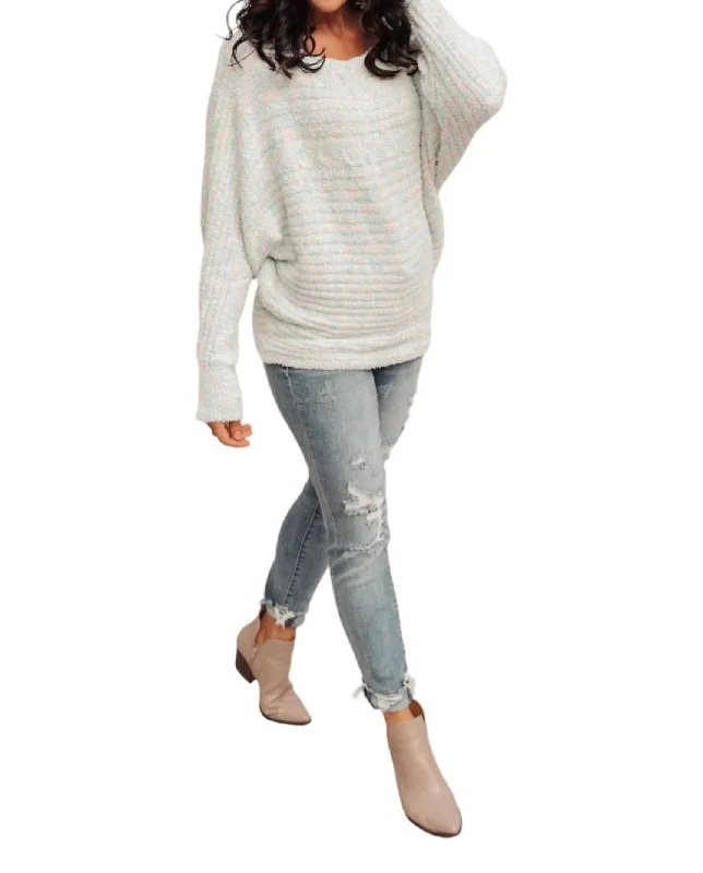 Cotton Candy Dream Sweater In White