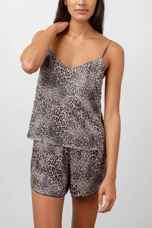 EMME PAJAMA SET - SATIN UMBER CHEETAH