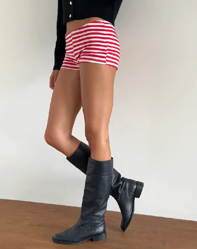 Eunia Shorts in Red and White Stripe