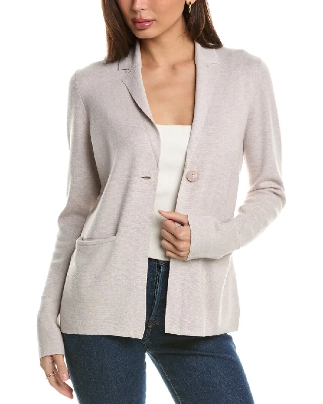 Forte Cashmere Notch Collar Cashmere-Blend Cardigan