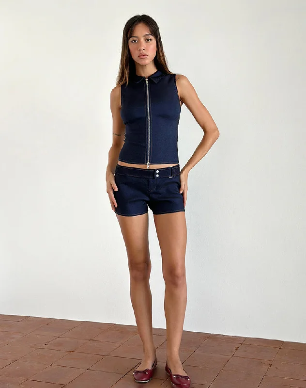 Jarli Hot Pants in Chambray Denim