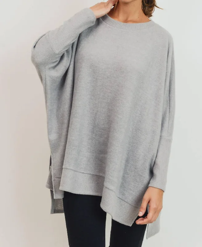 Oversized Sweater In Heather Gray