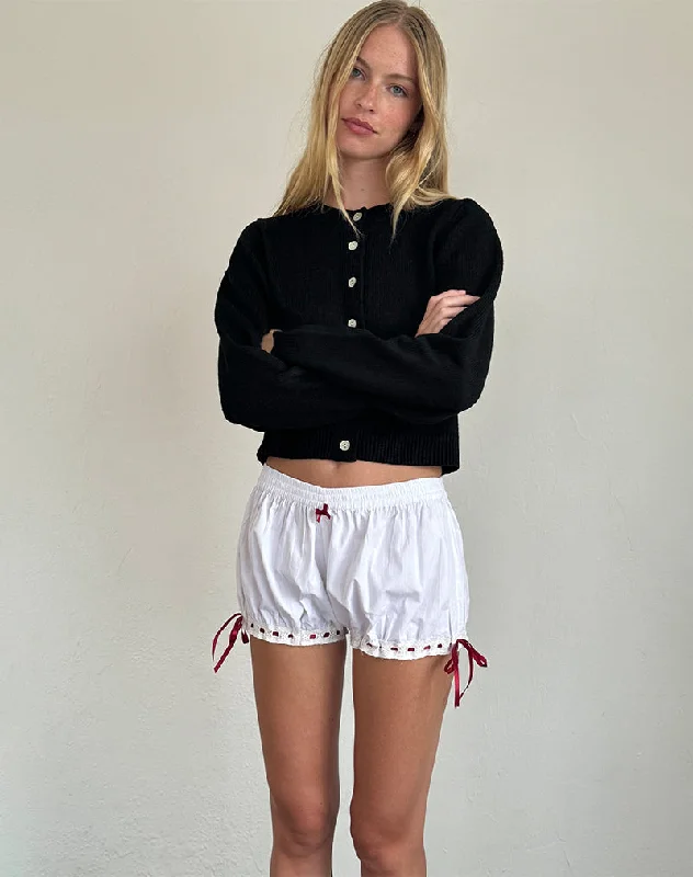 Picuta Brief Shorts in White with Red Trim