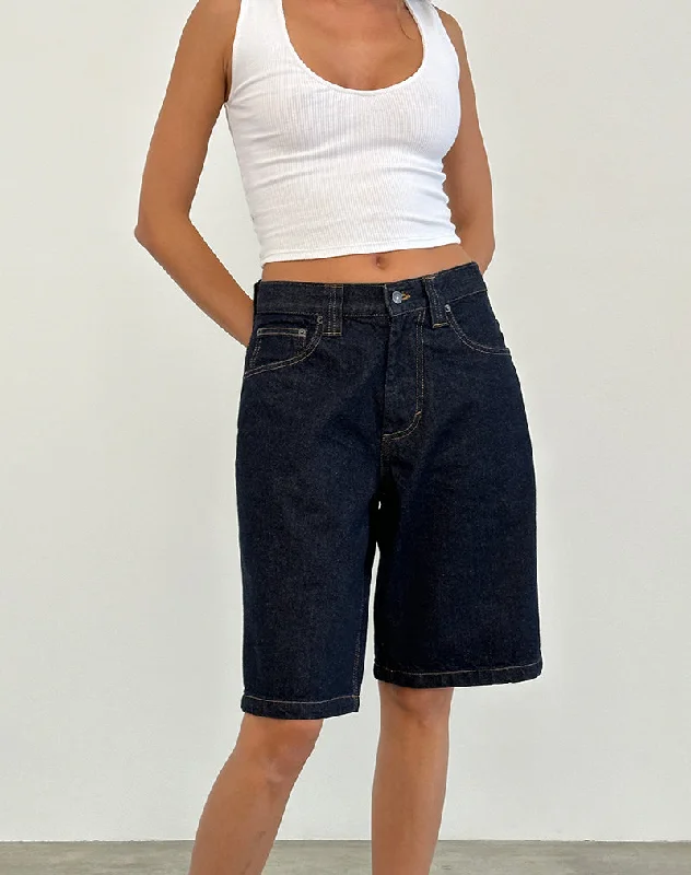 Low Rise Skater Short in Indigo