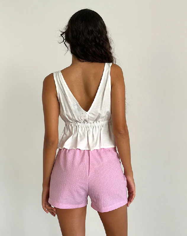 Voir Shorts in Poplin Gingham Pink