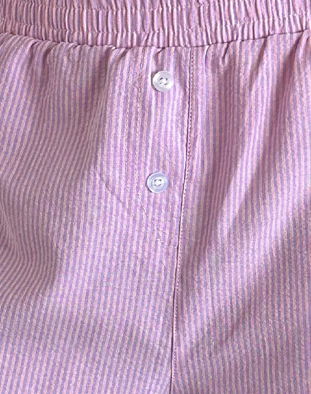 Voir Shorts in Poplin Pink and Purple Stripe