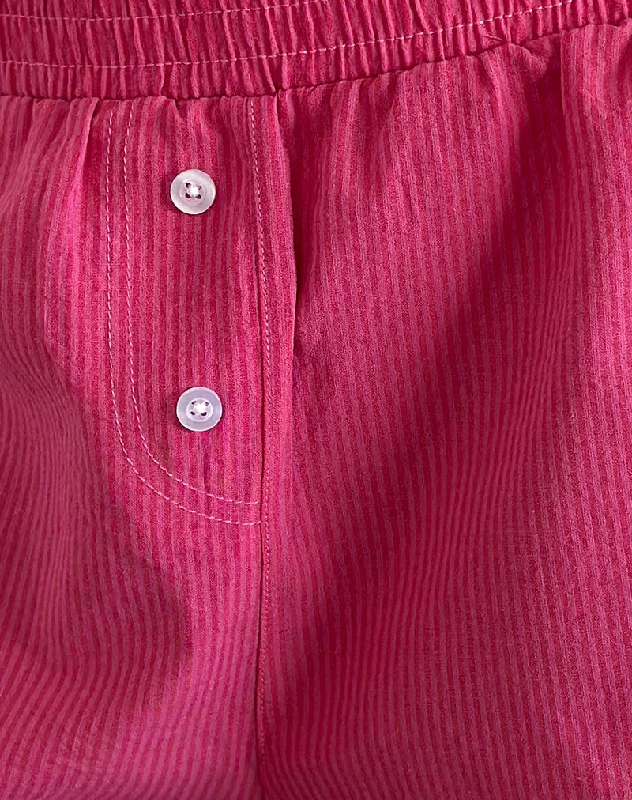 Voir Shorts in Poplin Red and Pink Stripe