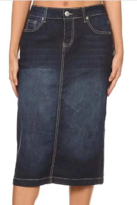 Alivia Dark Denim Skirt