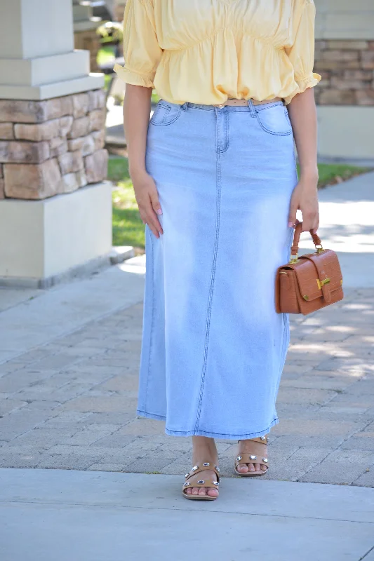 Gemma Light Washed Maxi Denim