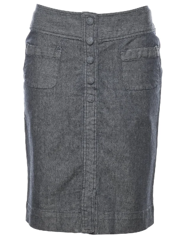 Pencil Shape Denim Skirt - M