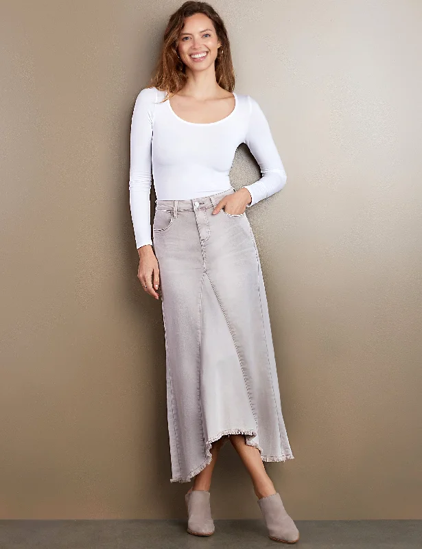 Selma Pieced Denim Maxi Skirt