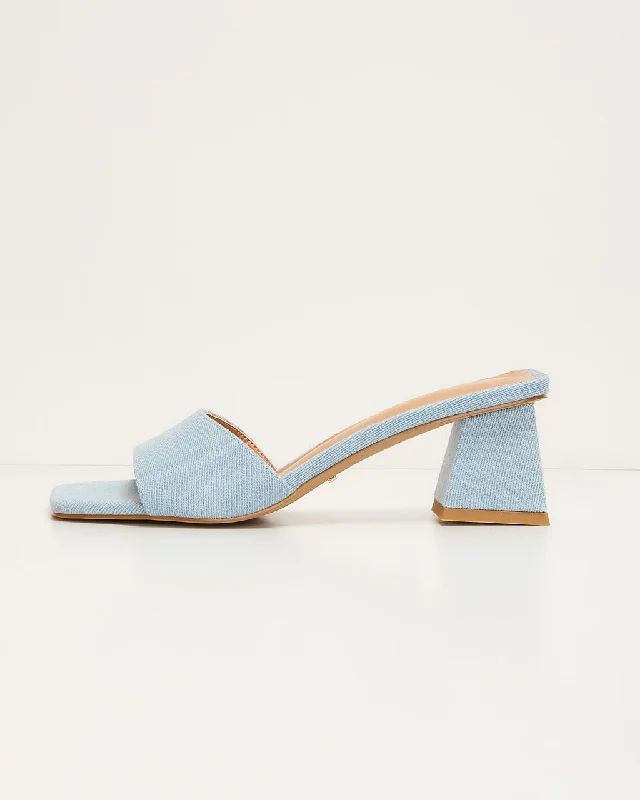 Aster Denim Open Toe Mule