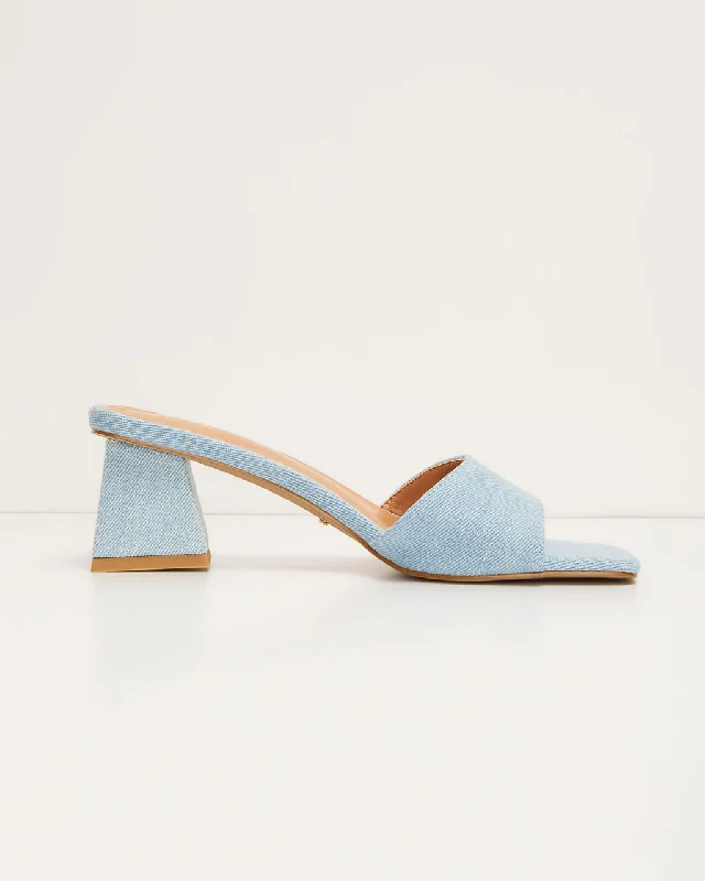 Aster Denim Open Toe Mule