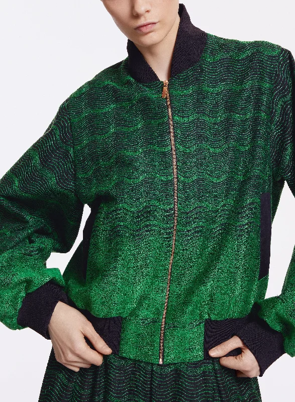 Wave Embroidered Cotton Jacket