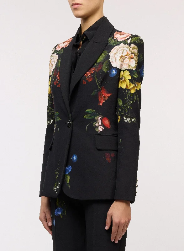 Flower Print Tailored Blazer