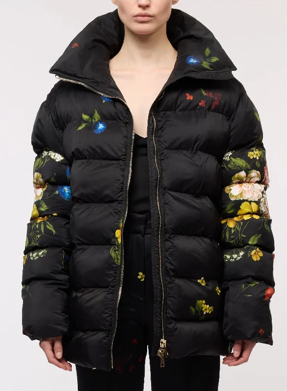 Flower Print Down Jacket