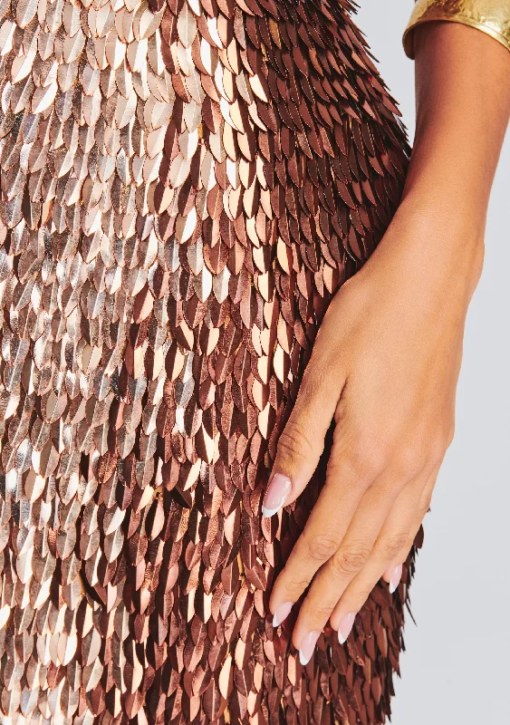 Miko Feather Sequin Dress