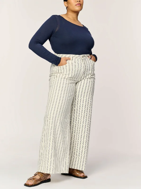 NCE Plus Relaxed Wide Leg - Striped Cloud