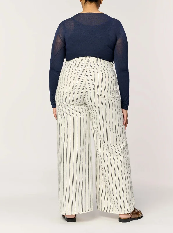 NCE Plus Relaxed Wide Leg - Striped Cloud