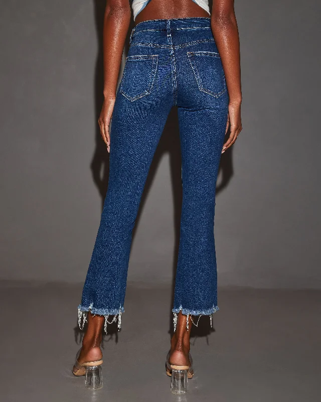 Olivia High Rise Cross Over Crop Flare Jeans