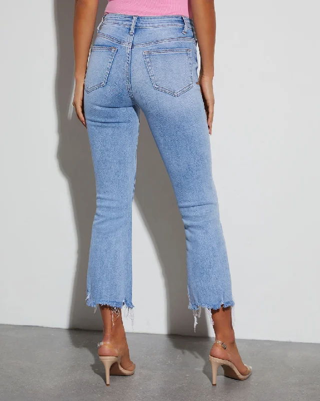 Olivia High Rise Cross Over Crop Flare Jeans