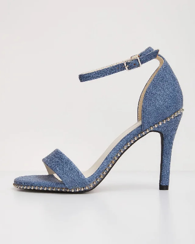 Persona Denim Studded Heels