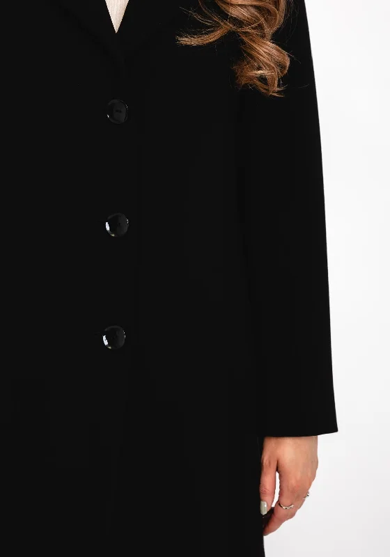 Christina Felix Classic Tailored Long Coat, Black